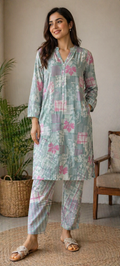 Printed 2 piece stitched kurta