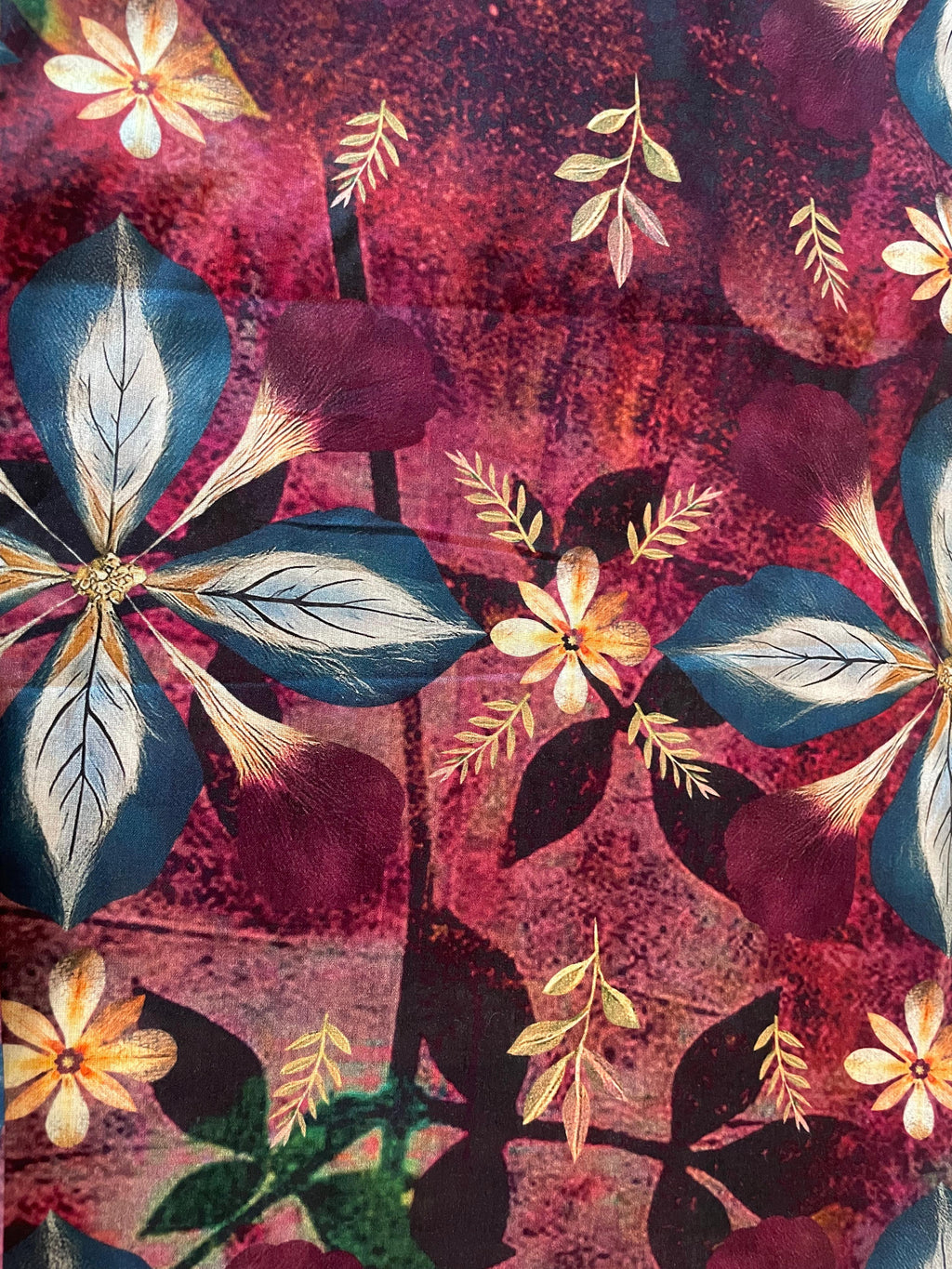 Floral - 2 piece unstitch matching separate