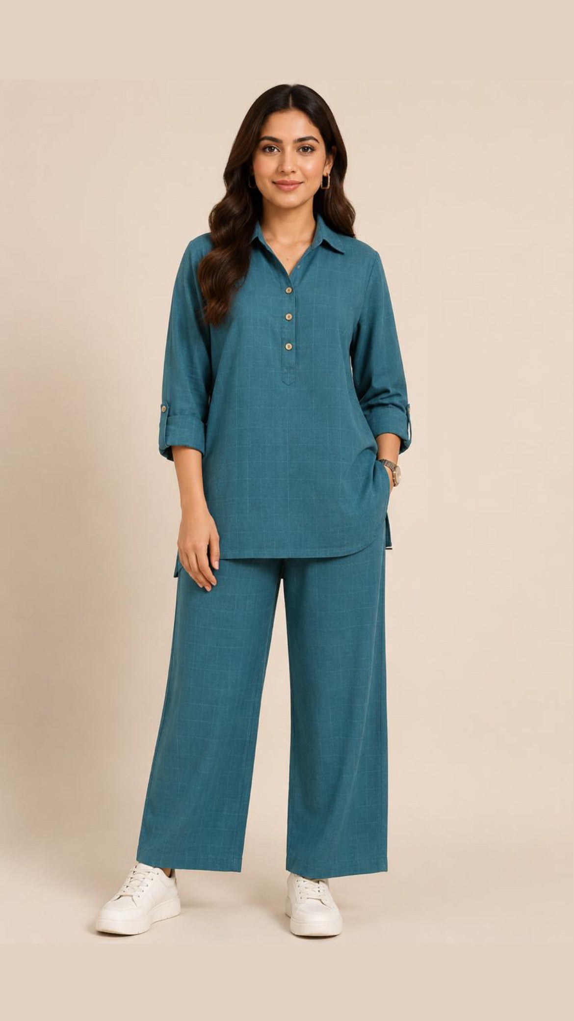 Teal pattern unstitch 2 piece
