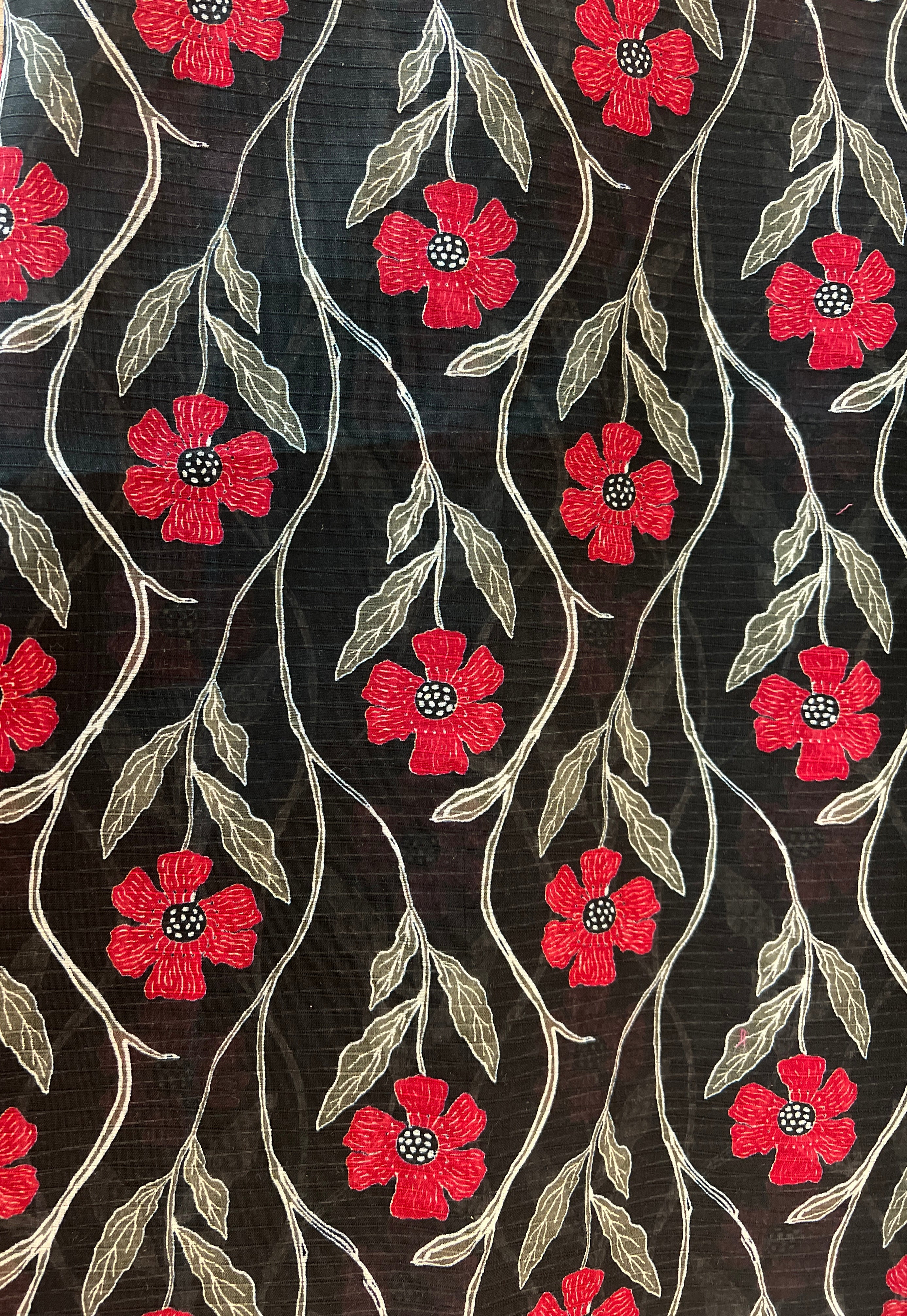 Textured Matching 2 piece Lawn - BlackRed BDHT17