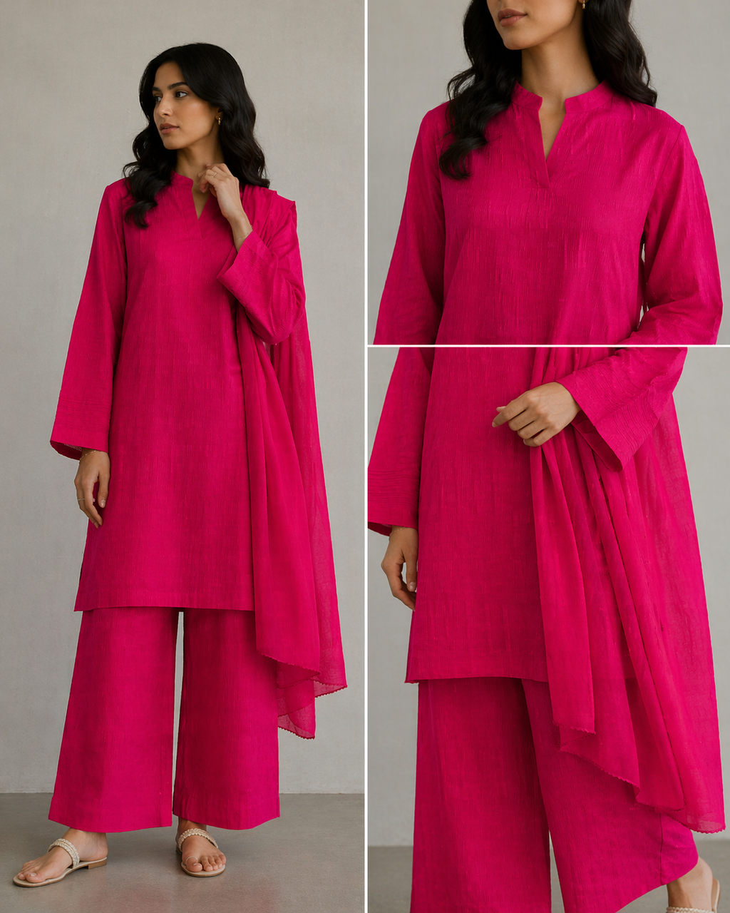 Fuchsia - Block pattern Unstitch Matching separate