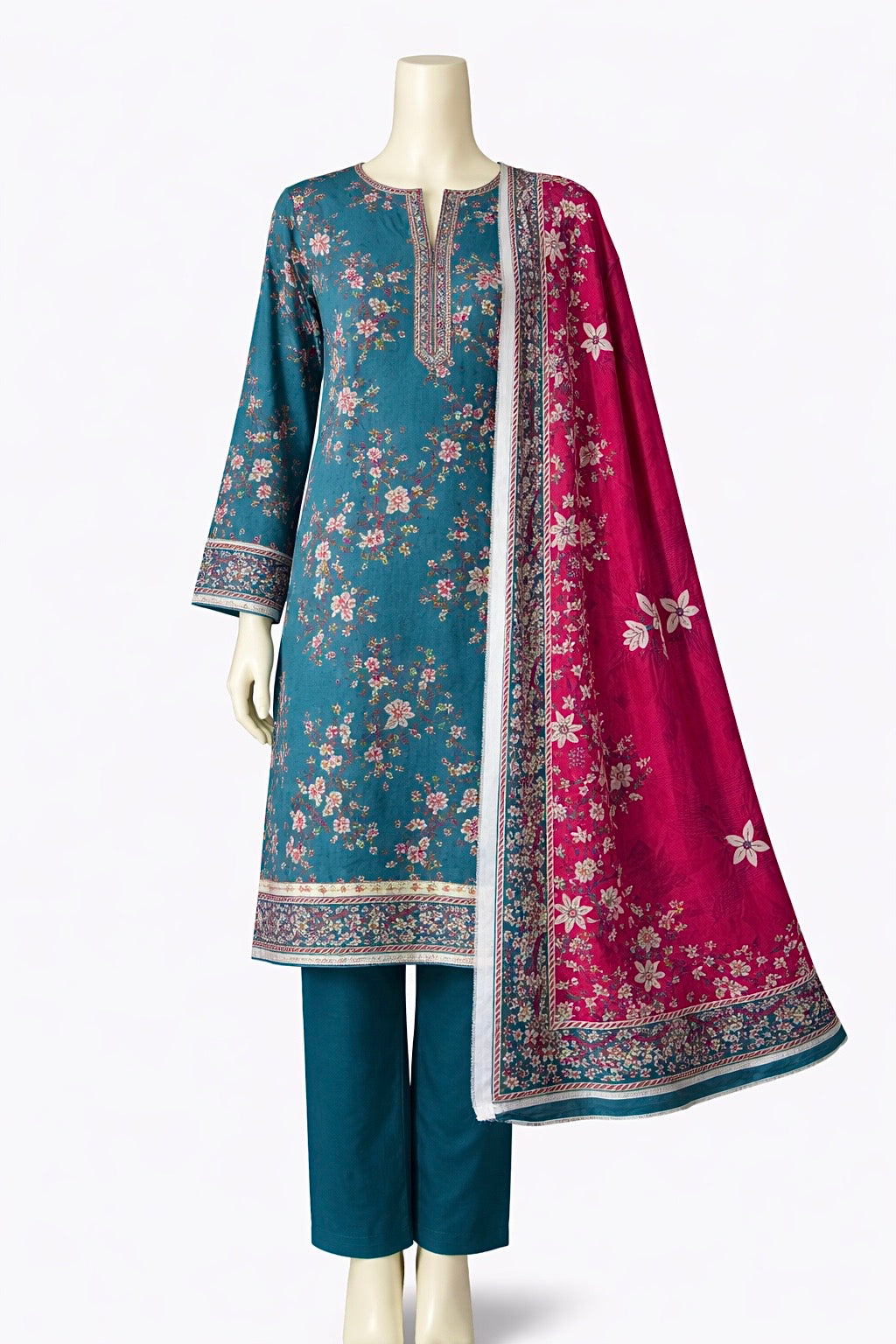 Premium Lawn Unstitch - BluePink RDP7