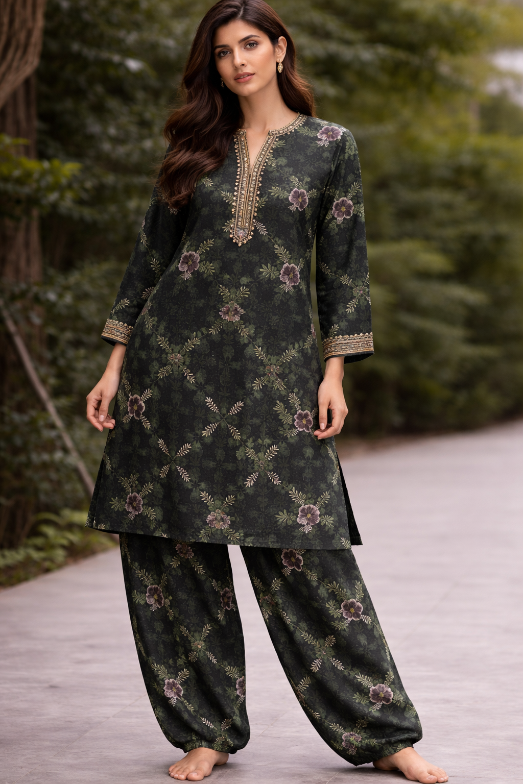 Green - unstitch 2 piece matching separate