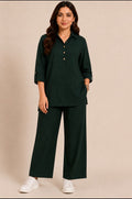 Bottle green pattern - 2 piece unstitch
