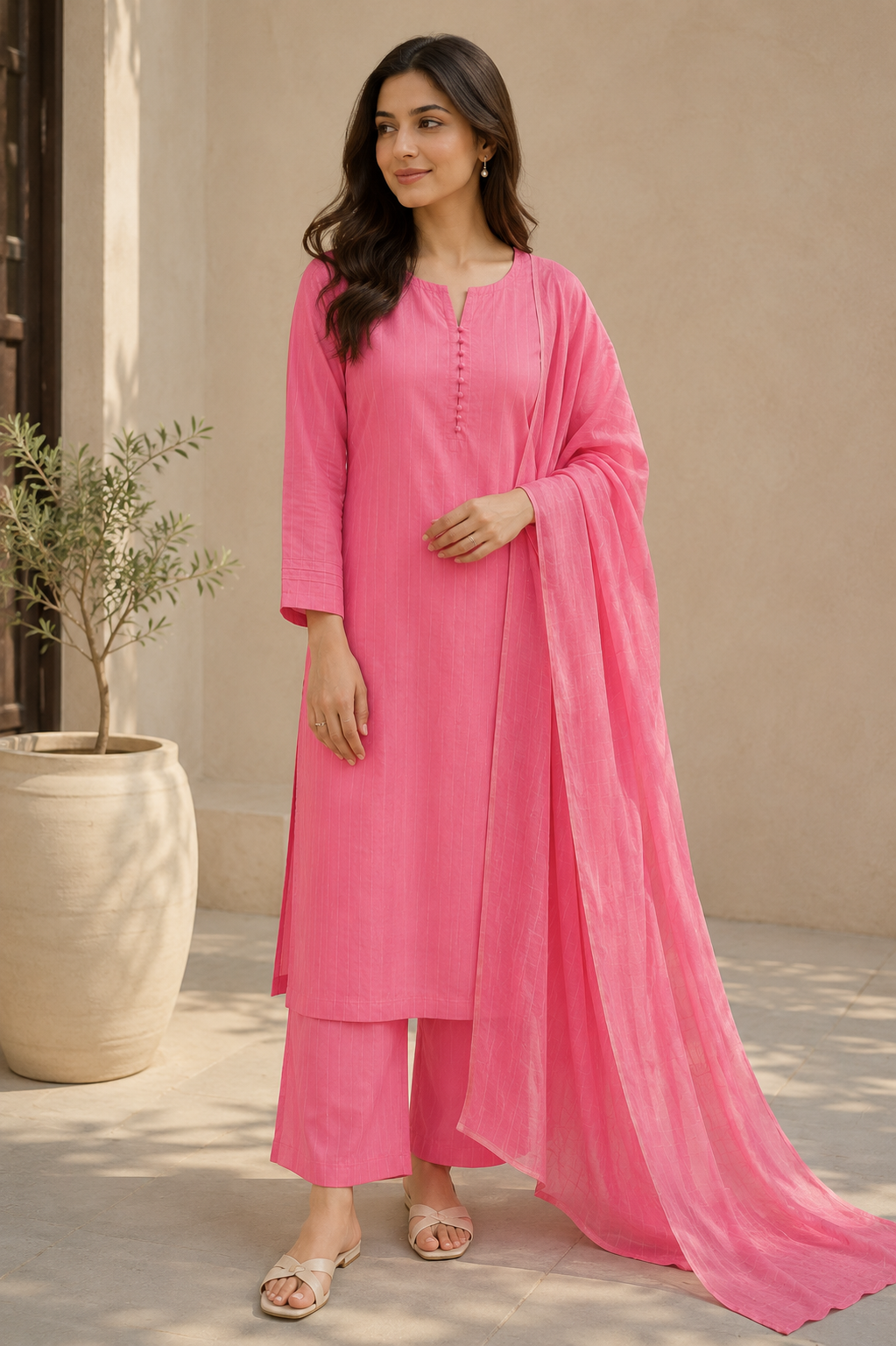 Pink pattern 2 piece unstitch